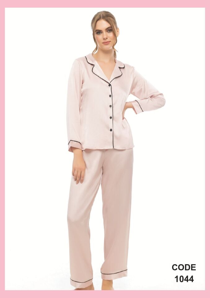 Zelda Uzun Kollu Saten Pijama