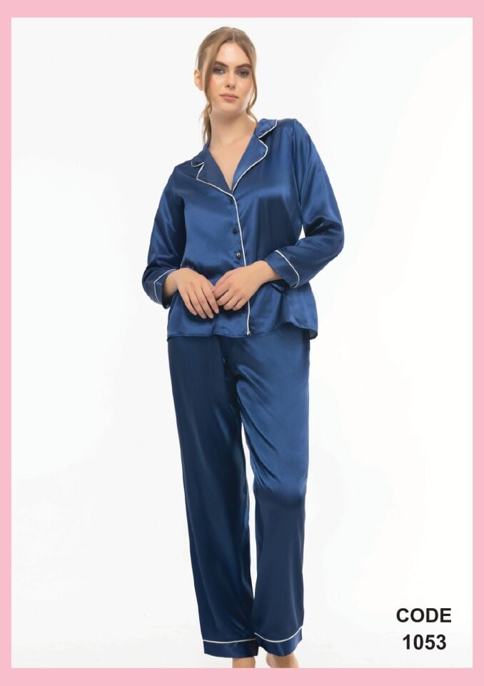 Zelda Uzun Kollu Saten Pijama